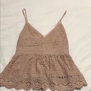 NWOT Abercrombie & Fitch Lace Peplum Cami